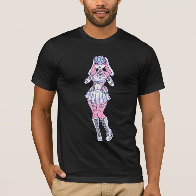 Camiseta Kawaii Bunny Chica Pastel Furry T-Shirt (Anverso)