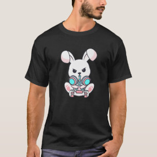 Camiseta Kawaii Bunny Sipping Boba Bubble Tea Cup Jugando V
