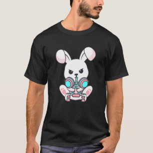 Camiseta Kawaii Bunny Sipping Boba Bubble Tea Cup Jugando V