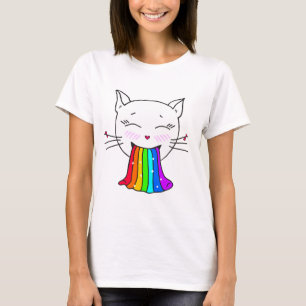 Camiseta ¡Kawaii! Camiseta. Gato sonriente personalizado a