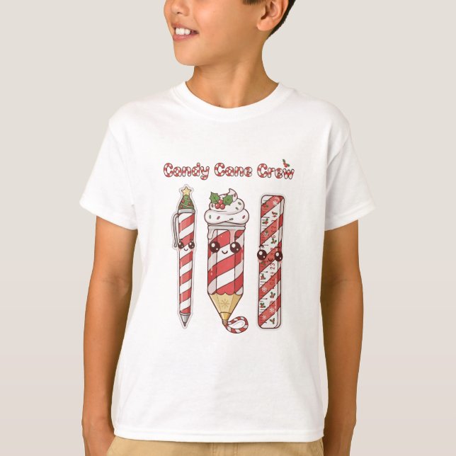 Camiseta Kawaii Candy Cane Crew | Escuela de Navidades Cuit (Anverso)