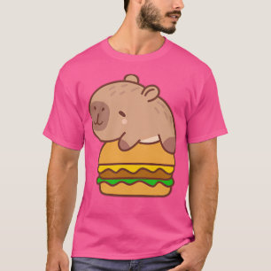 Camiseta Kawaii Capybara En Un Diseño Divertido De Burger E