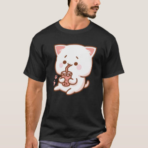 Camiseta Kawaii Cat Bebe Boba Tea