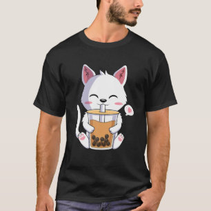 Camiseta Kawaii Cat Bebe Boba Tea Bebe Anime Lover