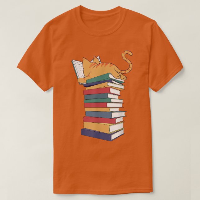 Camiseta Kawaii Cat Books Gift Mujeres  (Diseño del anverso)