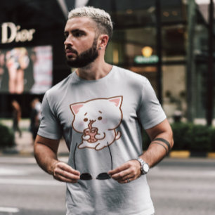 Camiseta Kawaii Cat Bubble Tea