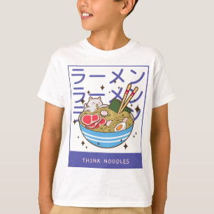 Camiseta Kawaii Cat Comer Spaghetti 40