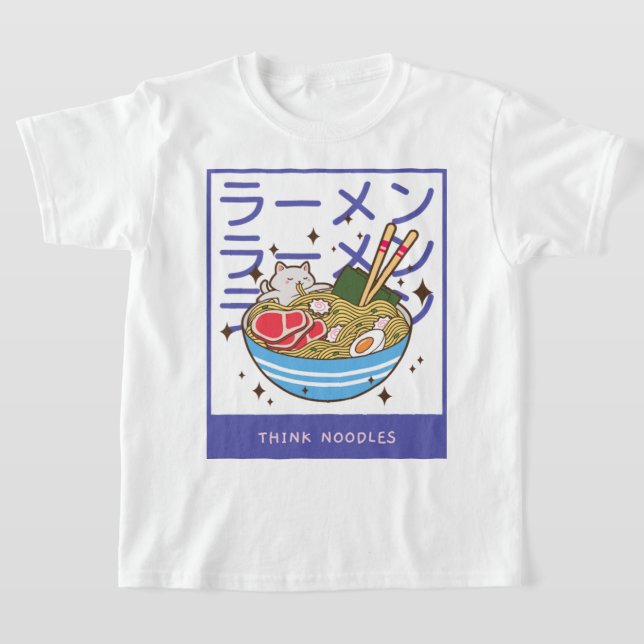 Camiseta Kawaii Cat Comer Spaghetti 40 (Distribución)