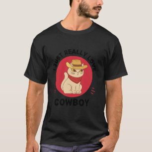 Camiseta Kawaii Cat Cowboy Amo Realmente Cowboy