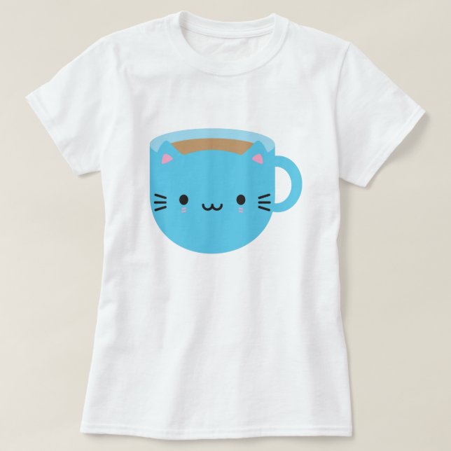 Camiseta Kawaii Cat Cup (Diseño del anverso)