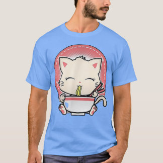 Camiseta Kawaii Cat Cute Anime Otaku Japonés Ramen Noodles