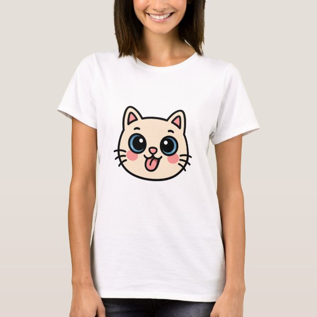 Camiseta Kawaii Cat Face (Anverso)