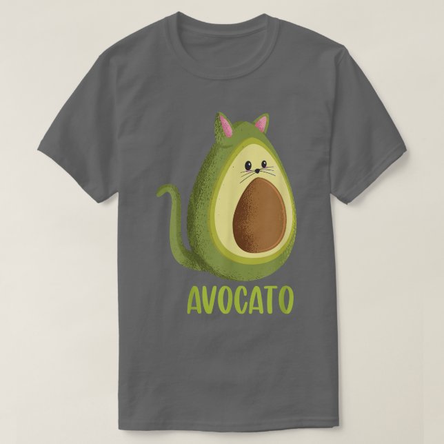 Camiseta Kawaii Cat Face Kit de aguacate para el gato (Diseño del anverso)