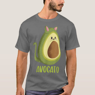 Camiseta Kawaii Cat Face Kit de aguacate para el gato