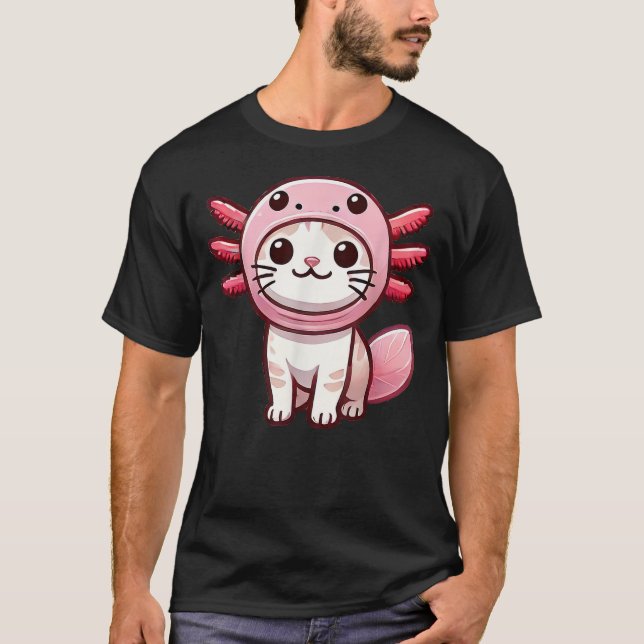 Camiseta Kawaii Cat Kitten Axolotl Costume (Anverso)