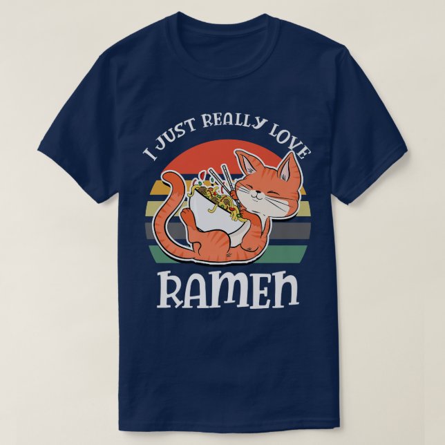 Camiseta Kawaii Cat Kitten Ramen Bow (Diseño del anverso)