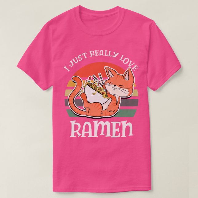 Camiseta Kawaii Cat Kitten Ramen Bow (Diseño del anverso)