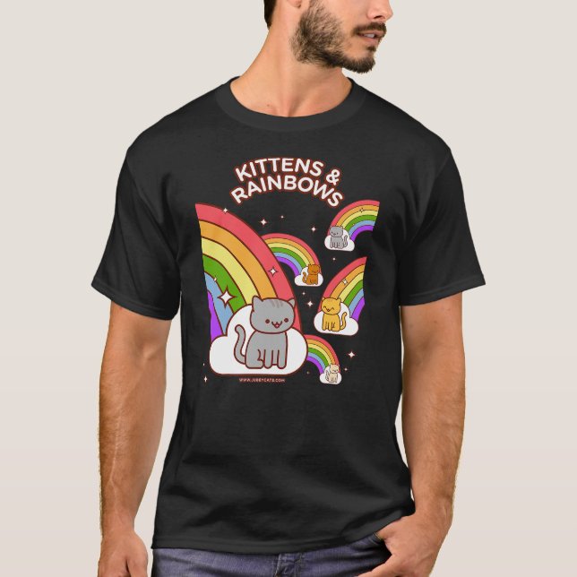 Camiseta Kawaii Cat - KITTENS & RAINBOWS (Anverso)