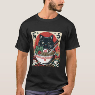Camiseta Kawaii Cat Ramen Noodles Japoneses Grap Anime Grap