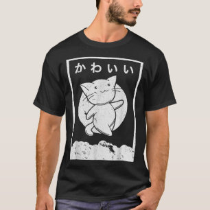 Camiseta Kawaii Cat Shirt. Anime estilo retro