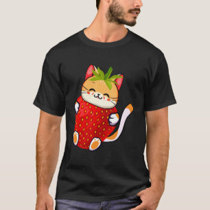 Camiseta Kawaii Cat Strawberry Milly Anime Japonés