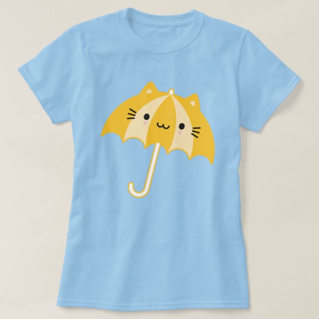 Camiseta Kawaii Cat Umbrella (Diseño del anverso)