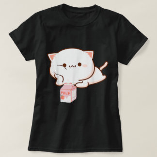 Camiseta Kawaii Cat with Strawberry Milk