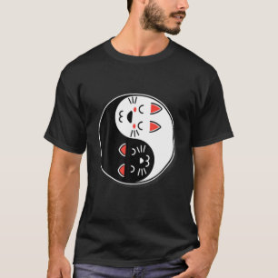 Camiseta Kawaii Cat Yin Yang Personalizado Cuse amante de l