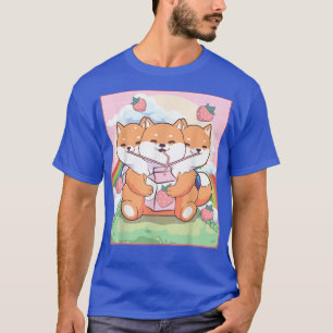 Camiseta Kawaii Cerberus 3 Cabecera de Perro Shiba Inu Fres