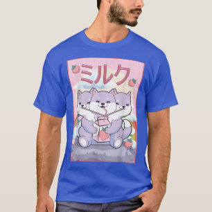 Camiseta Kawaii Cerberus 3 Cabeza Perro Fresa Japonesa M