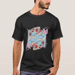 Camiseta Kawaii Cherry Blossom Koi Fish Sakura Car japonés