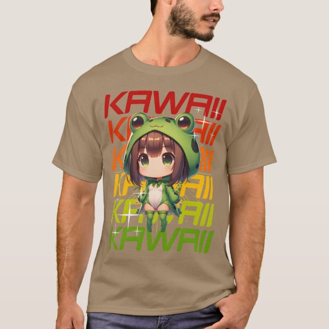 Camiseta Kawaii Chibi Anime Frog vintage (Anverso)