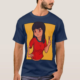 Camiseta Kawaii Chica Lofi estético retro 90 japonés Wai