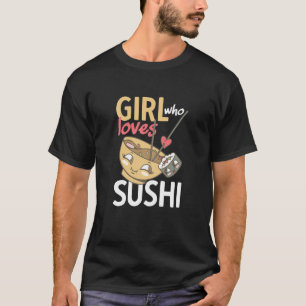 Camiseta Kawaii Chica que ama los palillos de sushi miso Ra