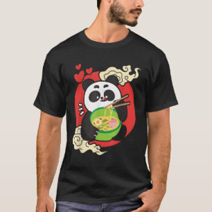Camiseta Kawaii comiendo pandas de fideos ra japoneses