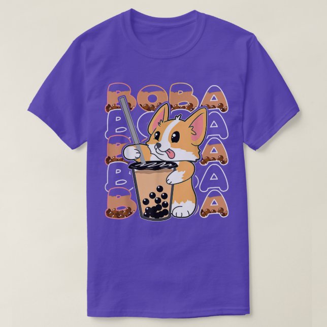 Camiseta Kawaii Corgi Dog Bubble Tea Boba Anime Neko Japane (Diseño del anverso)