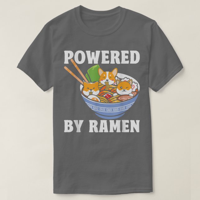 Camiseta Kawaii Corgi Ramen Cupe Papel Anime Japonés De Man (Diseño del anverso)