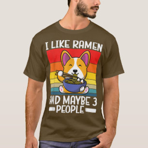 Camiseta Kawaii Corgi Ramen Cupe Papel Anime Japonés De Man