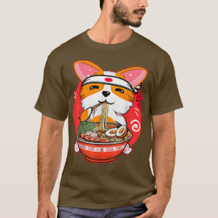 Camiseta Kawaii Corgi Ramen lindo regalo japonés de ánime d