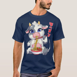 Camiseta Kawaii Cow Ramen Noodles Japoneses Anime Noodle So