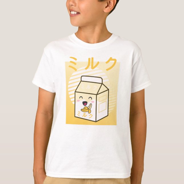 Camiseta Kawaii Cow Retro Leche de plátanos japonesa (Anverso)