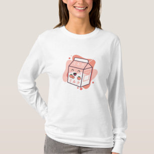 Camiseta Kawaii Cow Retro Leche japonesa de bata