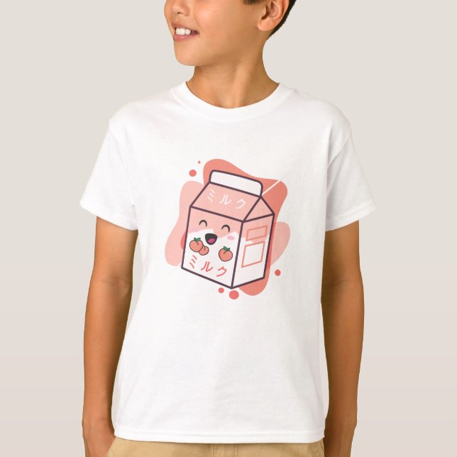 Camiseta Kawaii Cow Retro Leche japonesa de bata (Anverso)