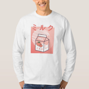 Camiseta Kawaii Cow Retro Leche japonesa de bata