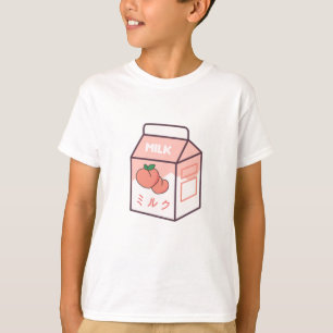 Camiseta Kawaii Cow Retro Leche japonesa de bata