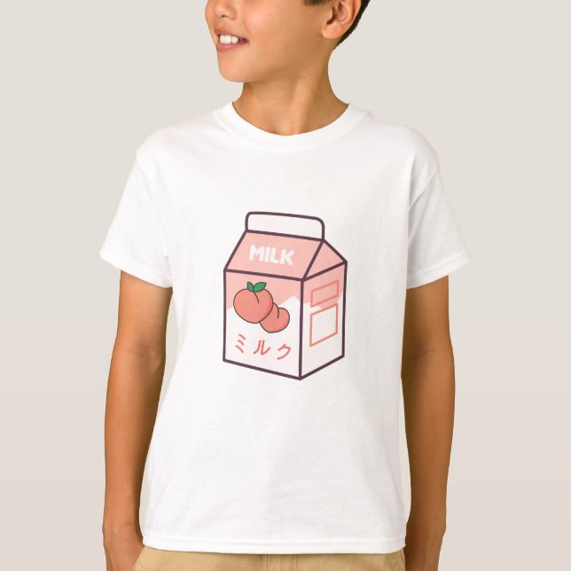 Camiseta Kawaii Cow Retro Leche japonesa de bata (Anverso)