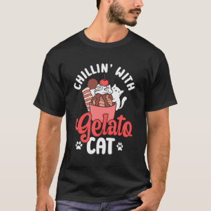Camiseta Kawaii Cream Cat Lover Gelato Italiano Gatto Sp