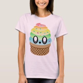 CAMISETA KAWAII CREMA DE HIELO LLUVIA CONO DELICIOSO YAY