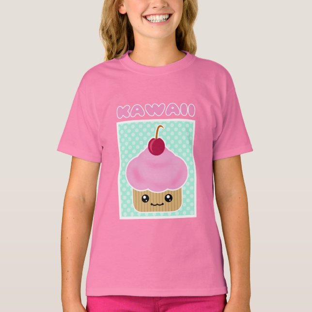 Camiseta Kawaii Cupcake Cherry Candy (Anverso)