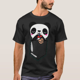 Camiseta Kawaii Cute Adorable Panda Disfrutando Del Té De B